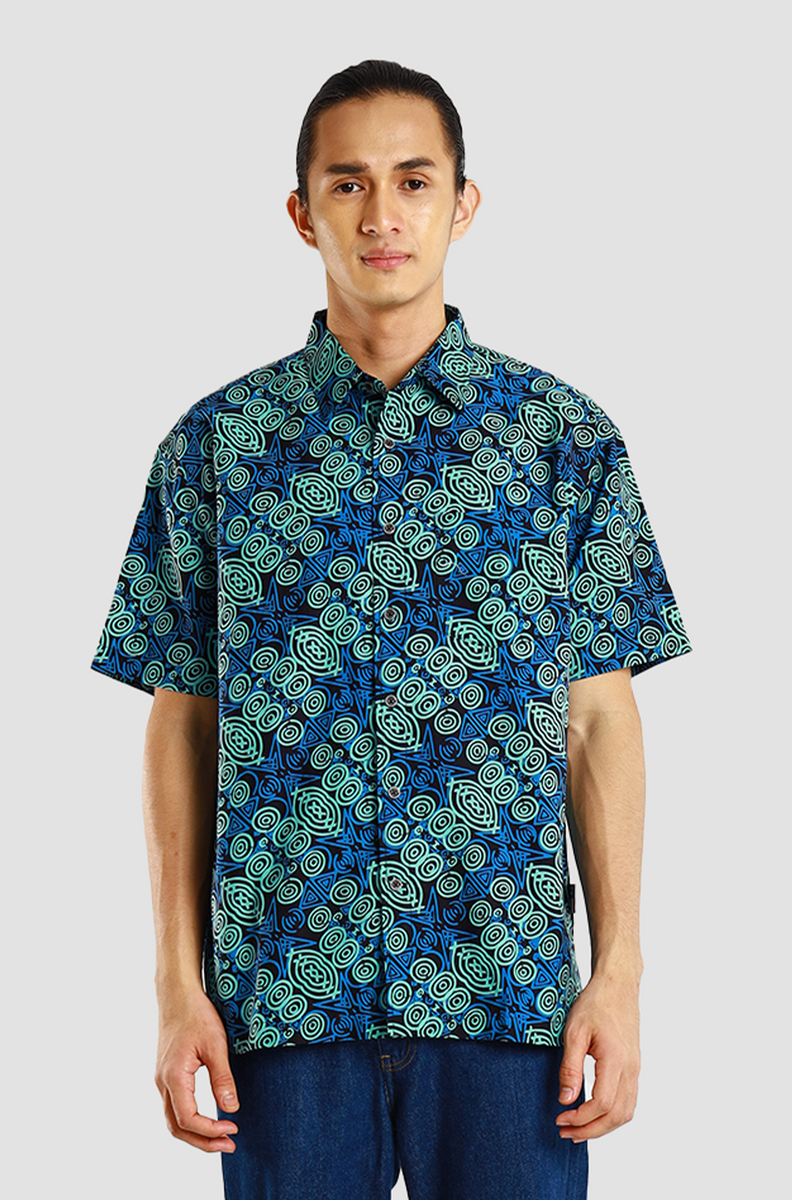 My Modern Fit Waves in Electric Blue – Kapten Batik MY