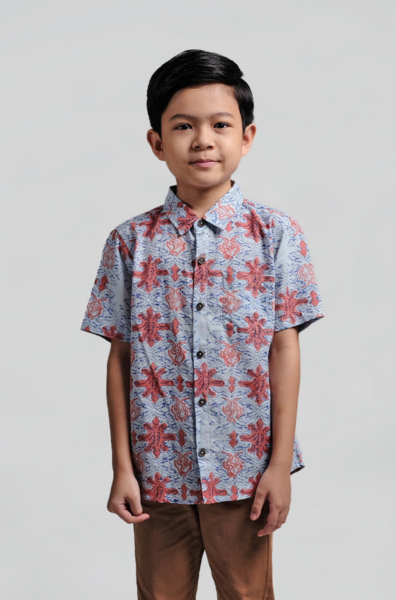 Maharaja Junior Gasing in Orangeade Blue – Kapten Batik MY